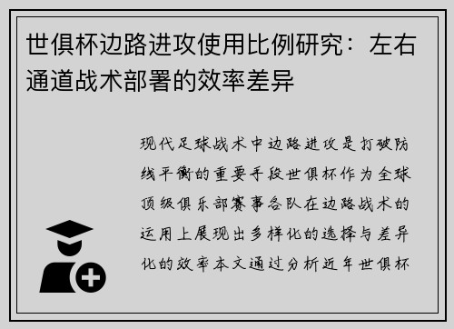 世俱杯边路进攻使用比例研究：左右通道战术部署的效率差异